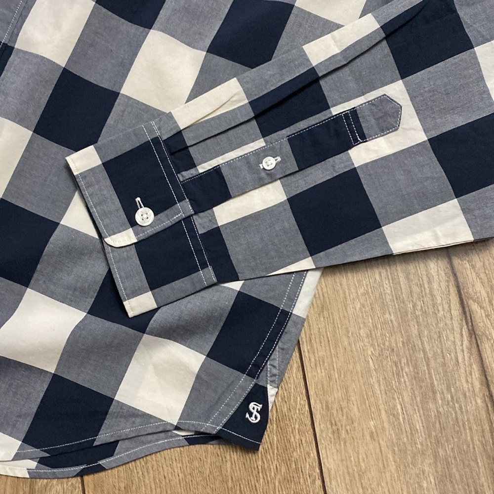 NWT TODD SNYDER Favorite LS Blue Gingham Collared Shirt - Picture 4 of 7